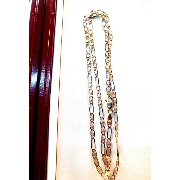 chain for women or men 3 colors 14k heart shape, 22"